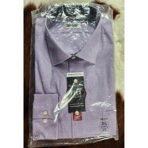 Van Heusen Flex Stretch Collar XL 17.5 34/35 Purple Check Tekfit New in Package